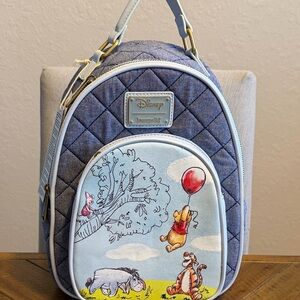 Disney’s Loungefly Winnie the Pooh Quilted Mini Backpack in Denim